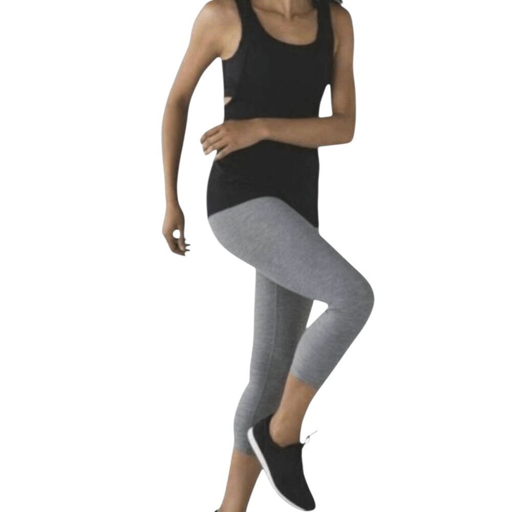 LULULEMON ATHLETICA Wunder Under Crop 'Cotton' In Heathered Slate Size 4
